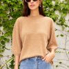 Women TIBI Tops | Cashmere Oversized Tee Sand