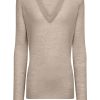 Women JOSEPH Knitwear | V Neck L/Slv Cashmere Sweater Pewter