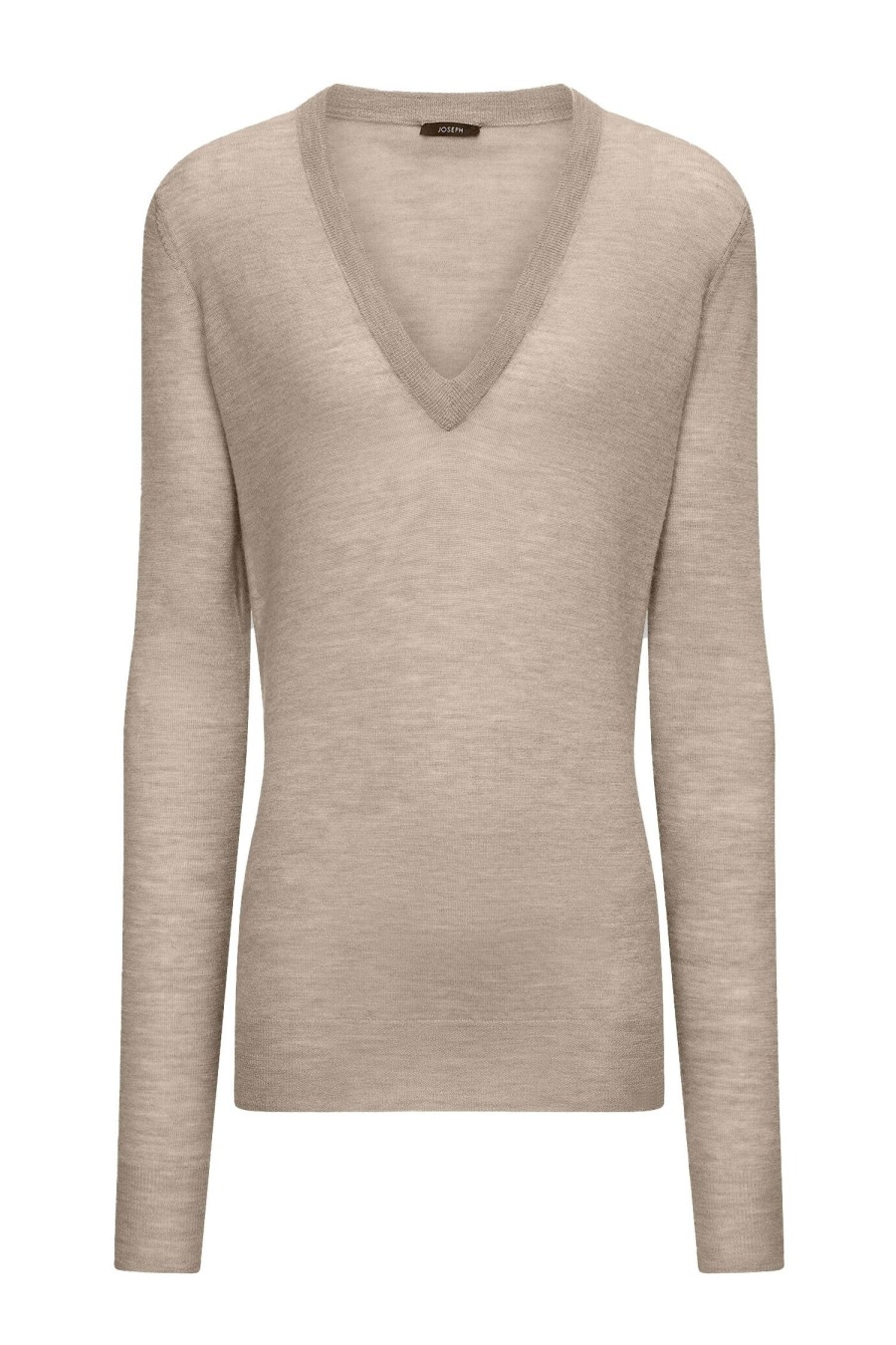 Women JOSEPH Knitwear | V Neck L/Slv Cashmere Sweater Pewter