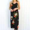 Women TIBI Dresses | Quinn Floral Slip Dress Black Multi