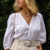 Women STAUD Tops | New Dill Top White