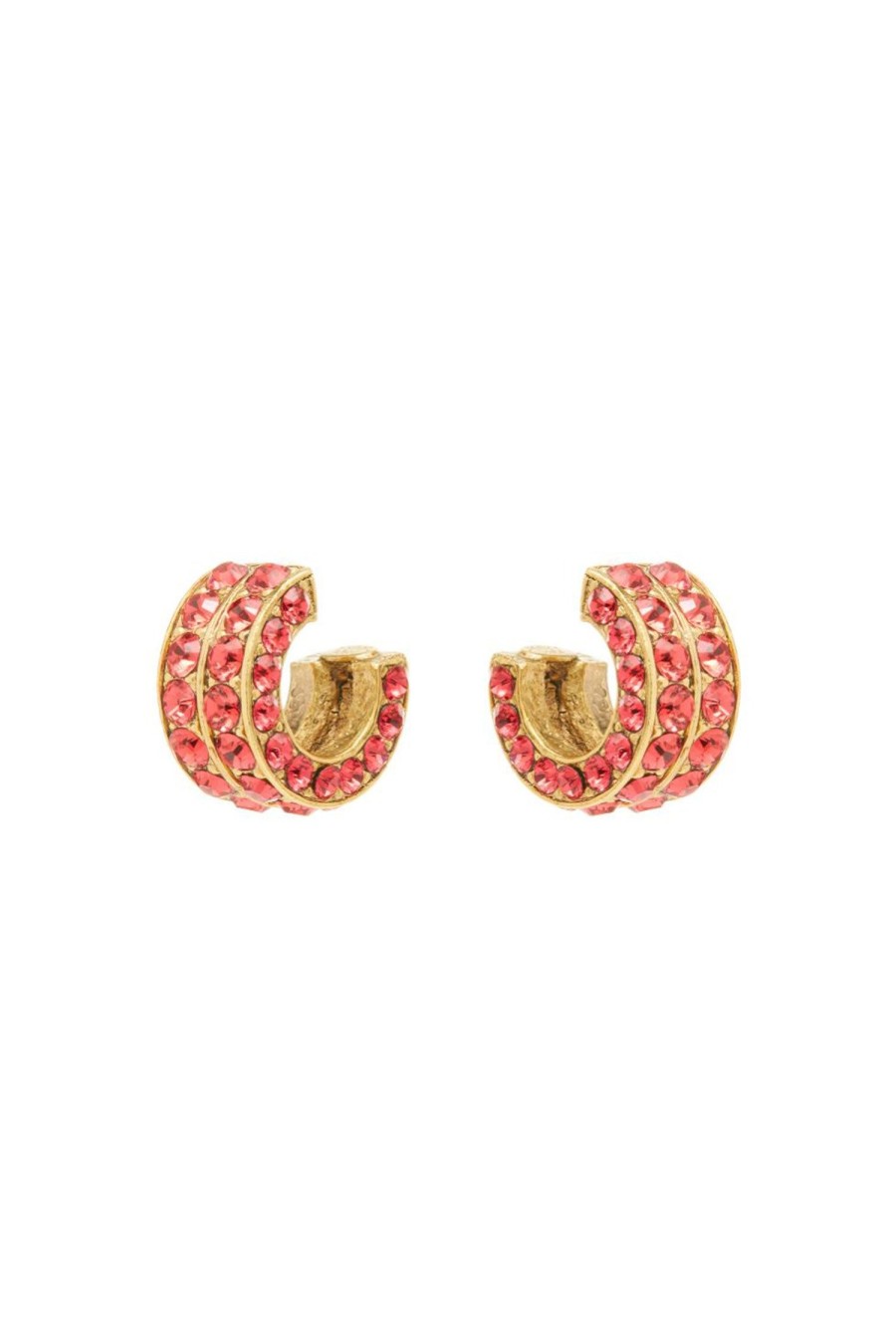 Women OSCAR DE LA RENTA Earrings | Double Mini Hoop Earring Pink