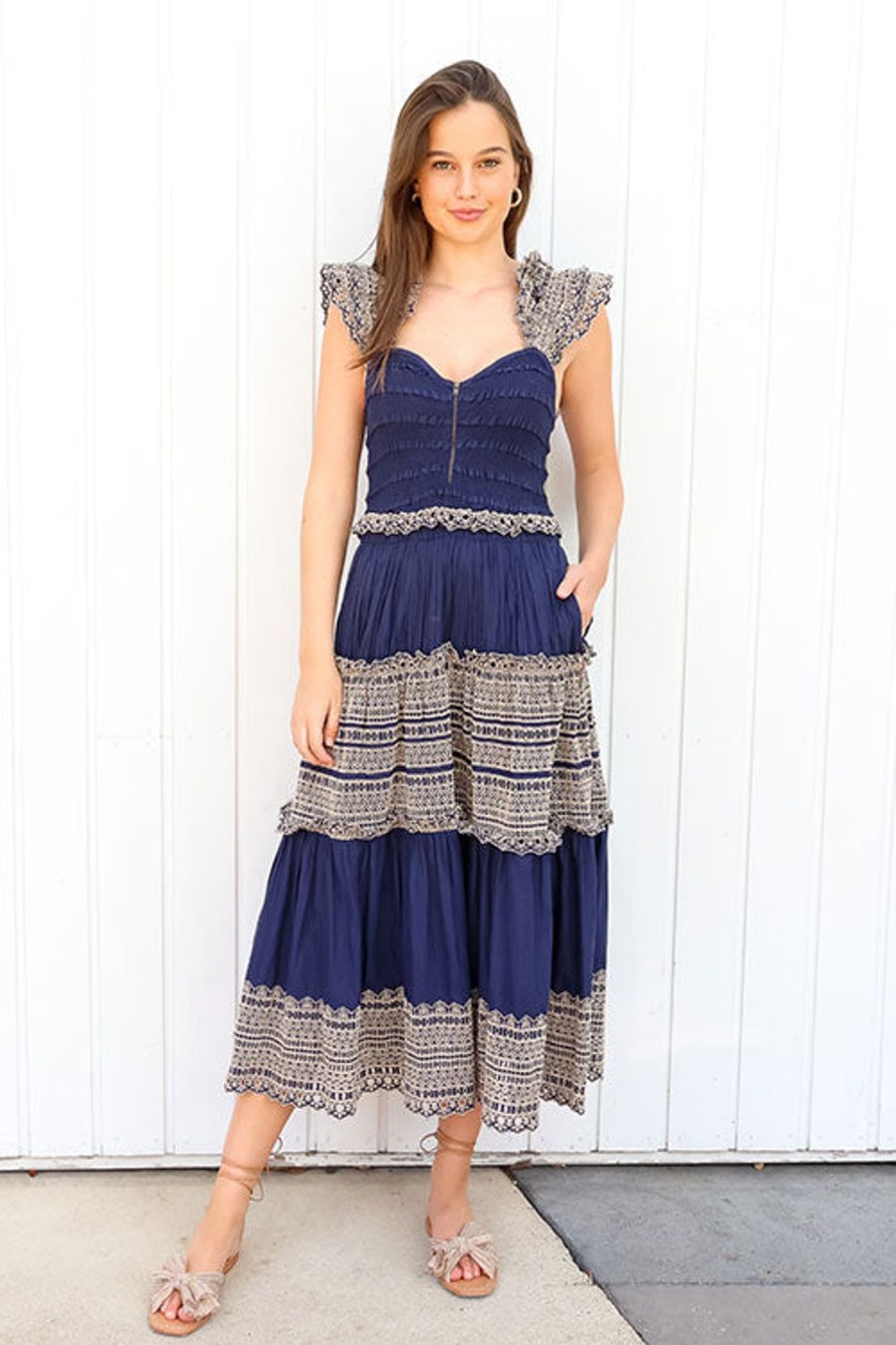 Women SEA Dresses | Marley Pleated Dress Navy