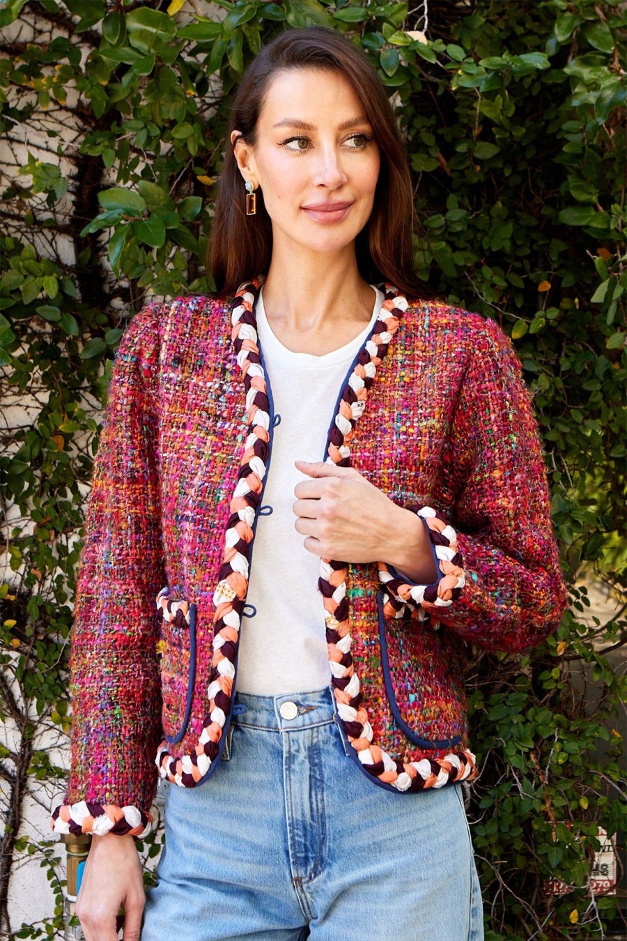 Women ALIX OF BOHEMIA Jackets | Billie Boucle Jacket Red Multi