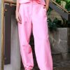 Women MSGM Pants | Tie Cuff Detail Pants Light Pink