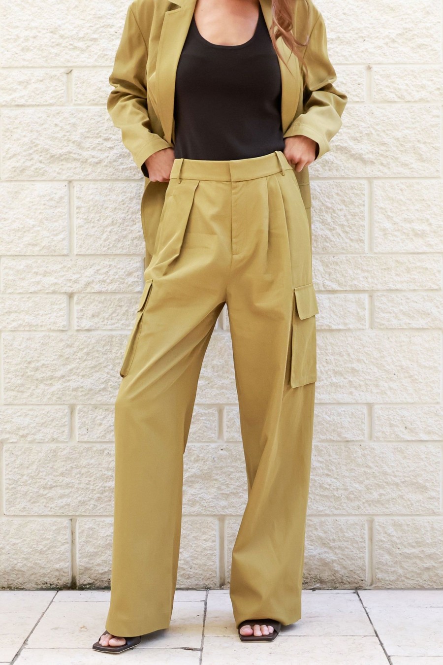 Women TIBI Pants | Drapey Stella Pant Cumin