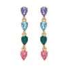 Women OSCAR DE LA RENTA Earrings | Crystal Tooth Drop Earring Amethyst Multi