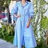 Women EVI GRINTELA Dresses | Judy Midi Dress Blue Stripe