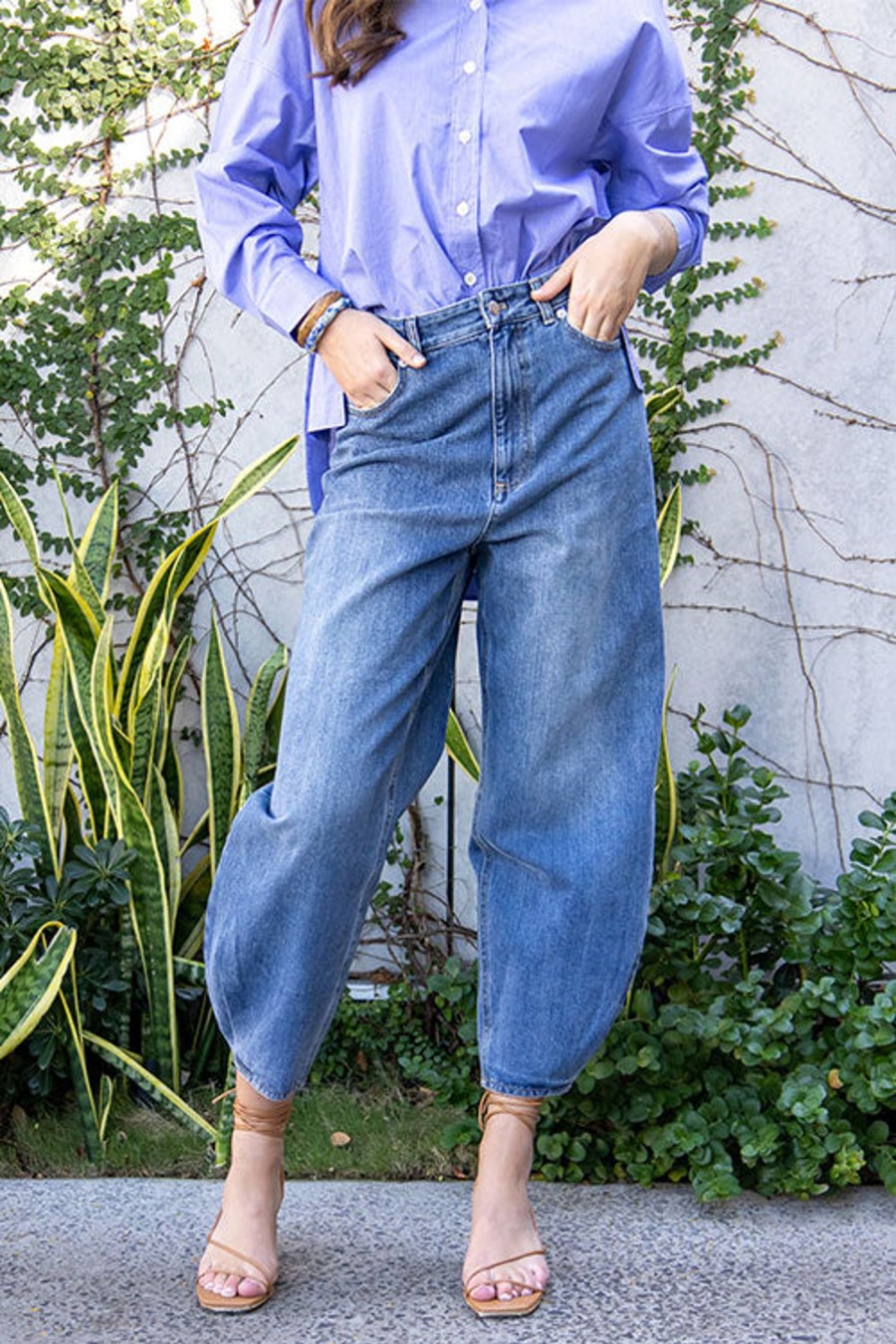 Women TIBI Pants | High Waisted Quinn Jean Classic Blue