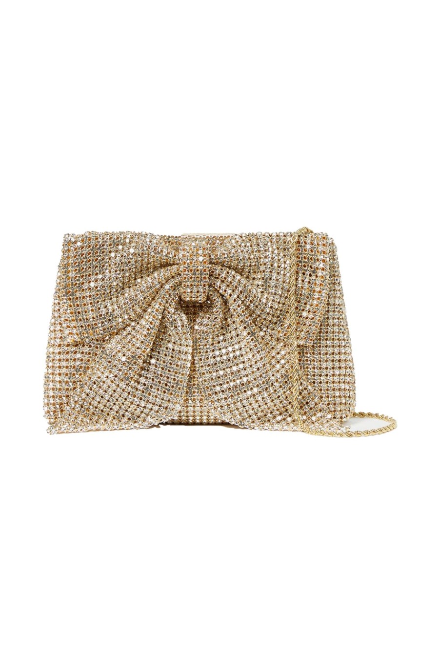 Women LOEFFLER RANDALL Handbags | Jolene Diamante Bow Clutch Gold