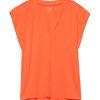 Women FRAME Tops | Le Mid Rise V Tee Tangerine