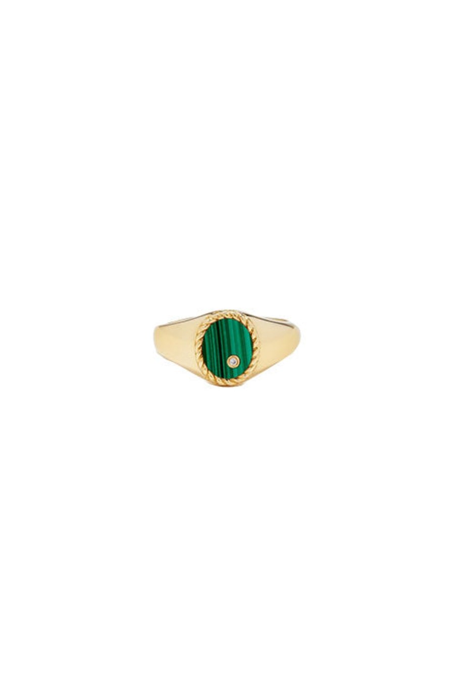 Women YVONNE LEON Rings | Mini Oval Signet Ring Malachite