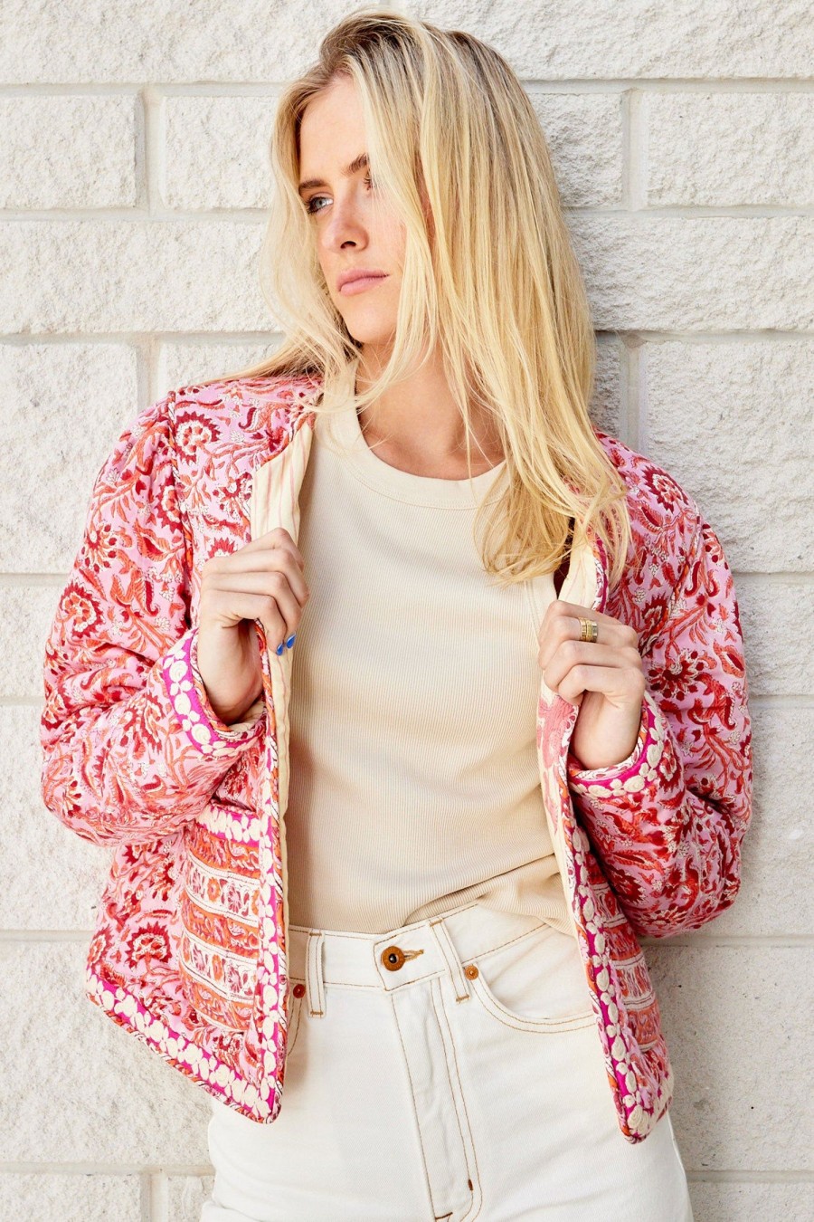 Women ALIX OF BOHEMIA Jackets | Hudson Hydrangea Jacket Pink Multi