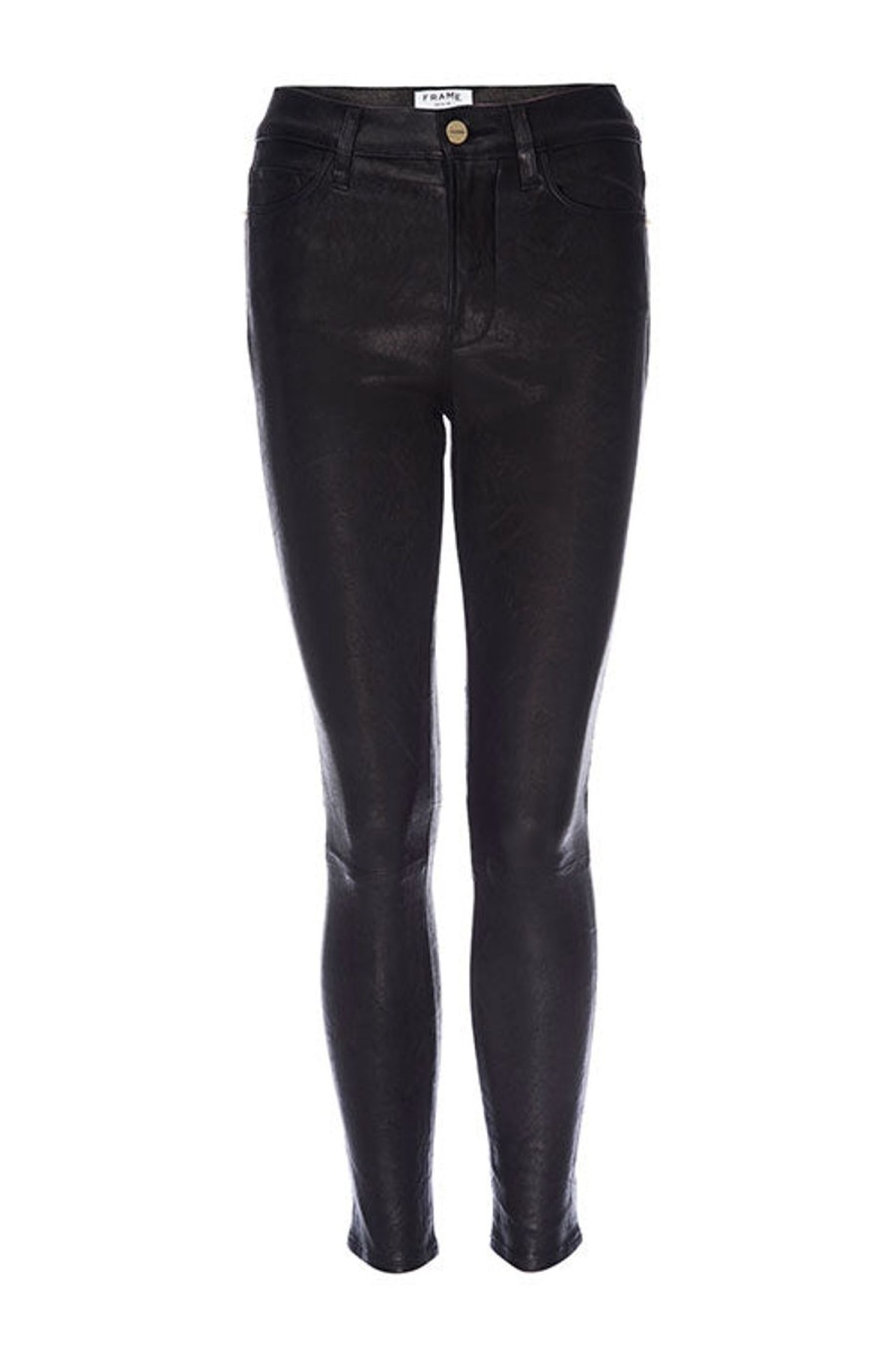 Women FRAME Pants | Le High Skinny Leather Pant Washed Black