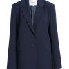 Women FRAME Jackets | Oversized Raw Edge Blazer Navy