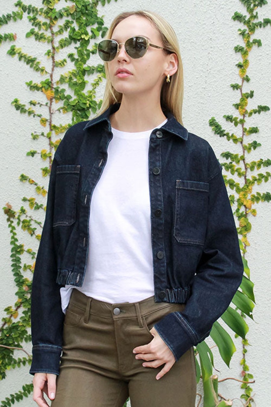 Women THEORY Jackets | Denim Trucker Jacket Indigo