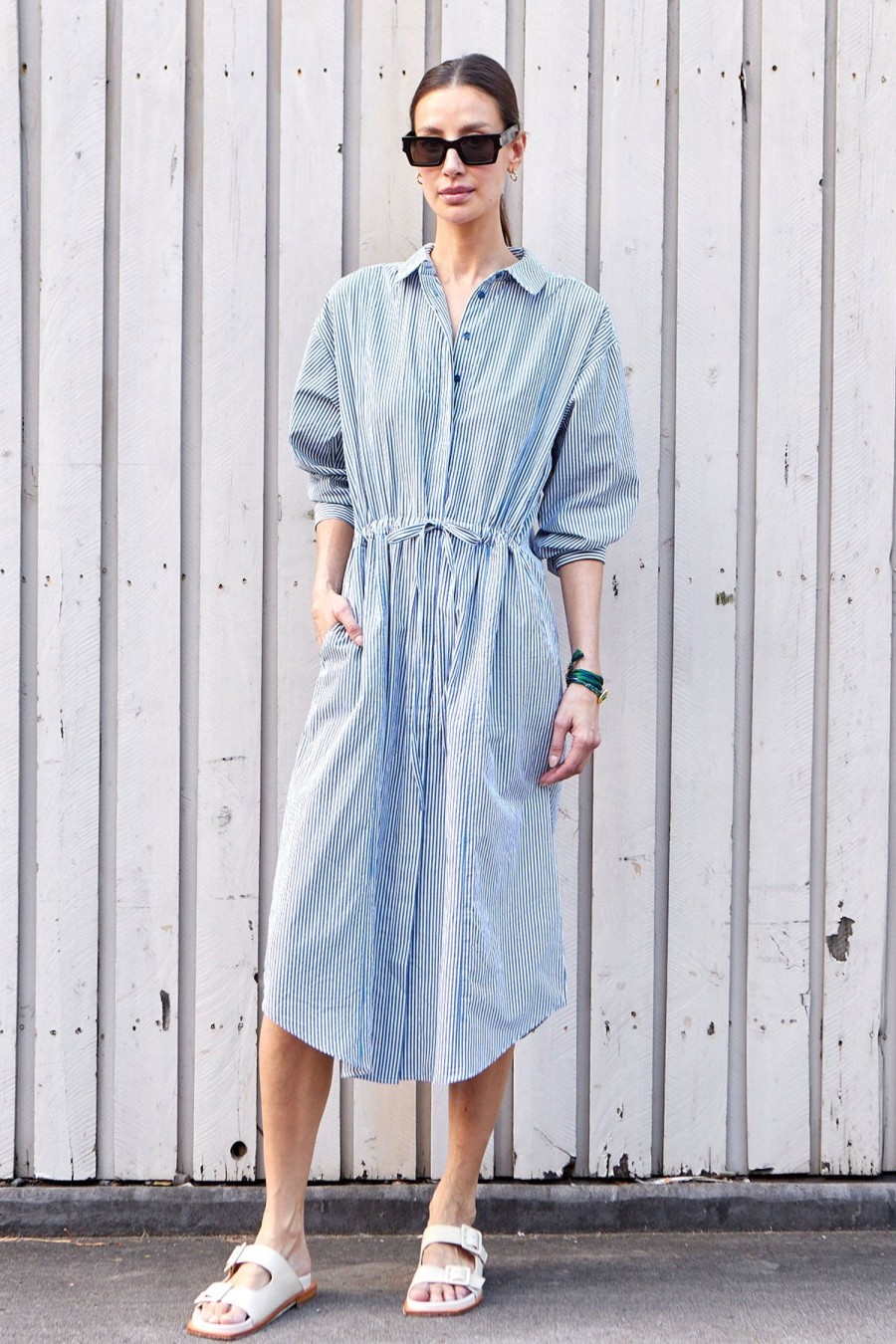 Women APIECE APART Dresses | Molto Shirt Dress Blue Stripe