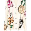 Women MSGM Knitwear | Flower Print Cardigan Cream Multi