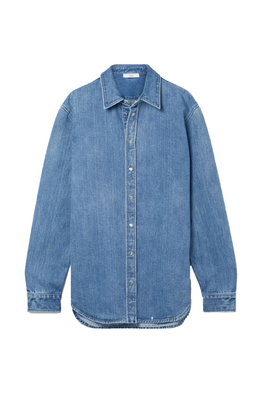 Women TIBI Tops | Classic Denim Shirt Classic Blue