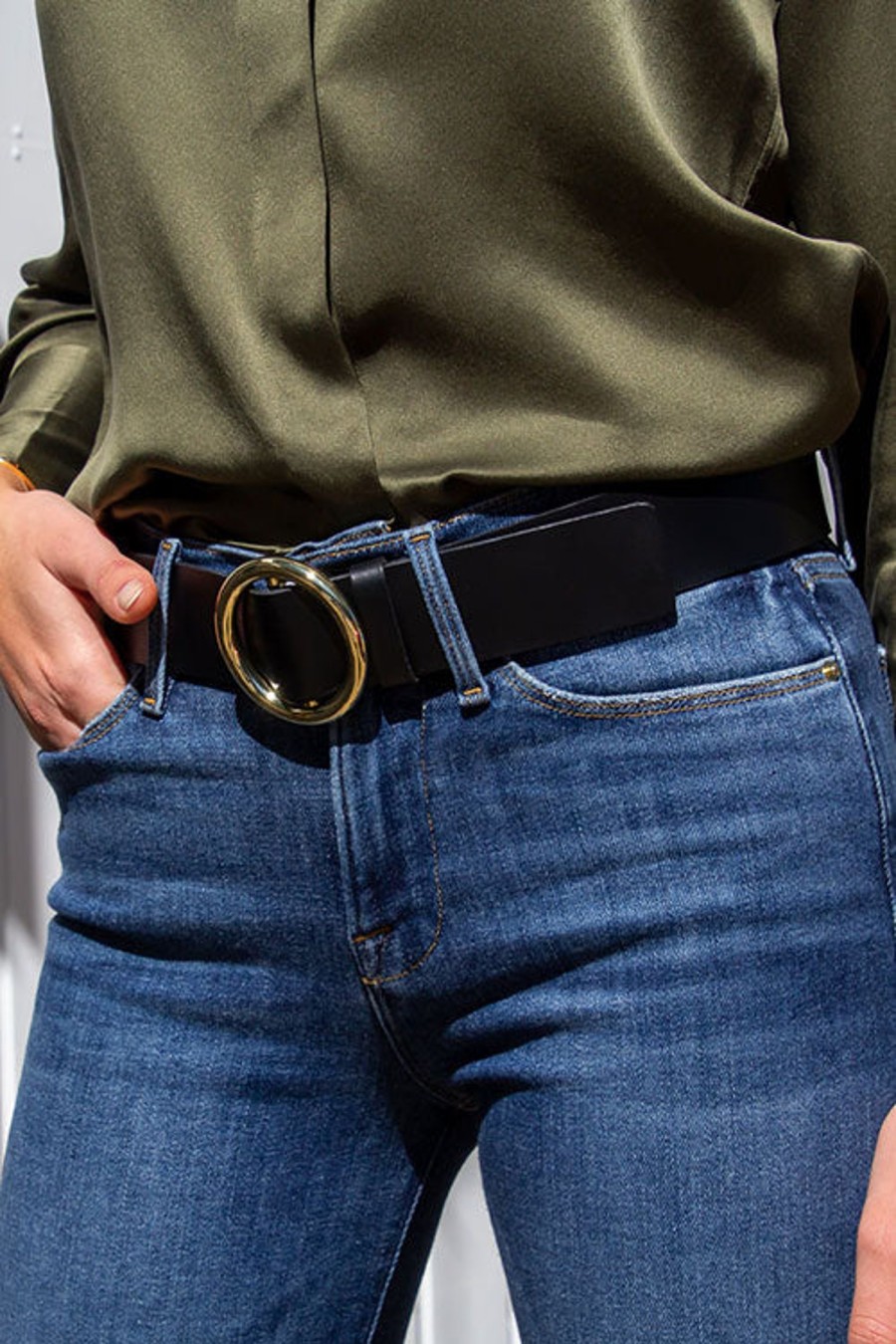 Women FRAME Belts | Le Circle Belt Noir