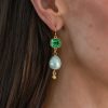 Women Ben-Amun Earrings | Crystal Pearl Drop Green