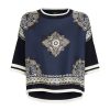 Women ETRO Tops | Panelled Graphic Print Tee Navy