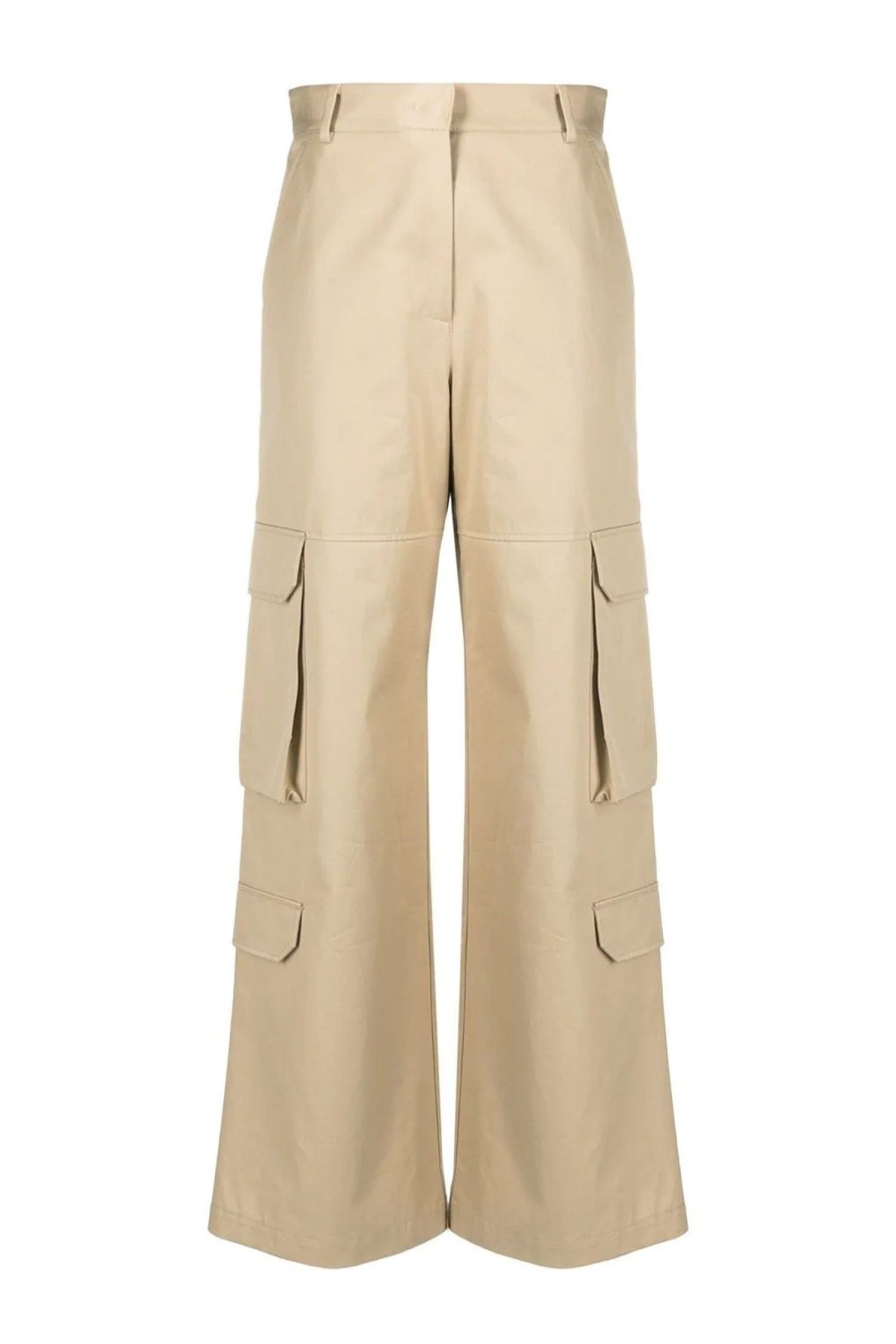 Women MSGM Pants | High Waisted Cargo Pant Beige