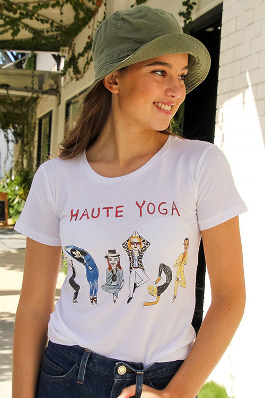 Women UNFORTUNATE PORTRAIT Tops | Haute Yoga T-Shirt White Multi