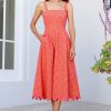 Women SALONI Dresses | Aubrey Dress Orange/Pink