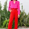 Women SALONI Pants | Bow Tulip Trouser Red