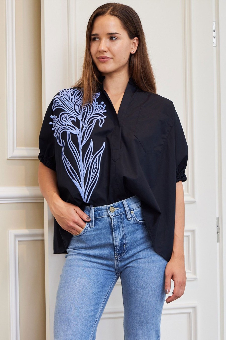 Women SILVIA TCHERASSI Tops | Susanne Blouse Navy