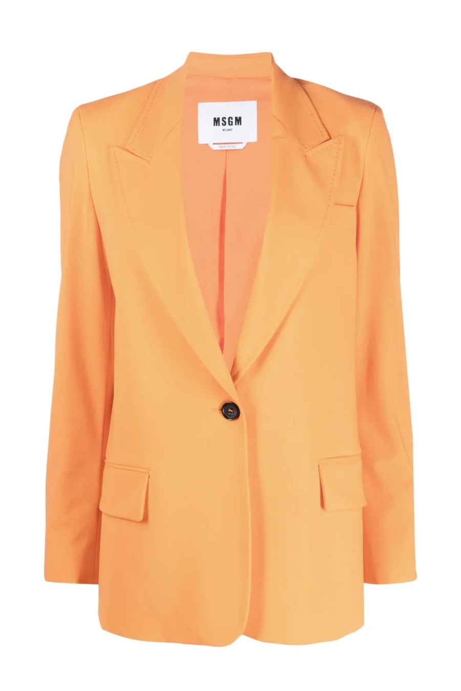 Women MSGM Jackets | Single Breasted Blazer Orange