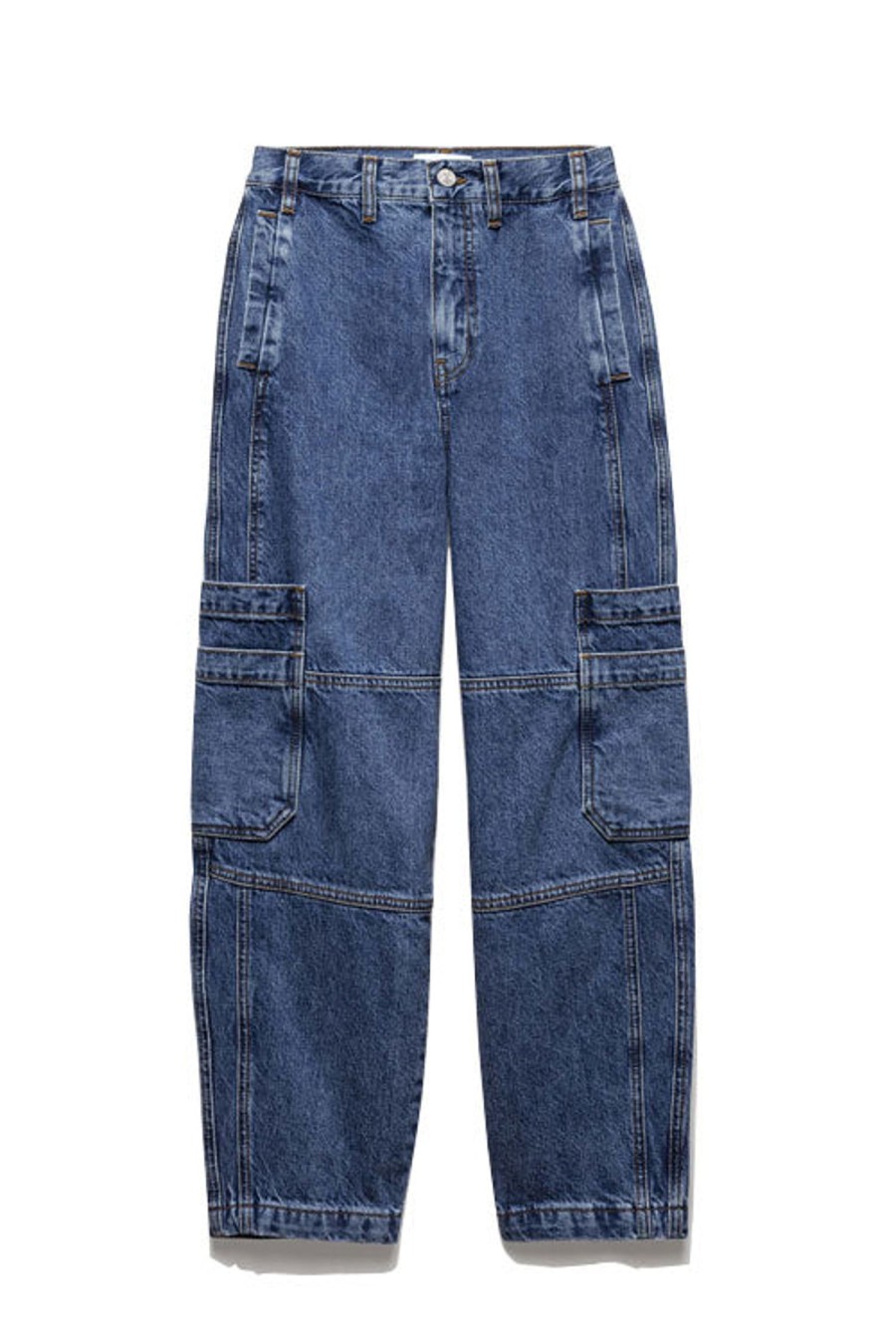 Women FRAME Pants | High Rise Utility Barrel Jean Current