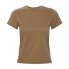 Women FRAME Tops | Fitted Crew Tee Tobacco