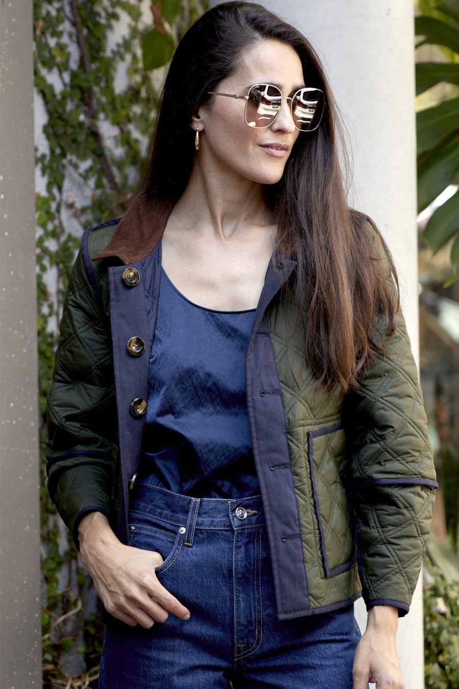 Women VERONICA BEARD Jackets | Fenton Reversible Jacket Navy Multi