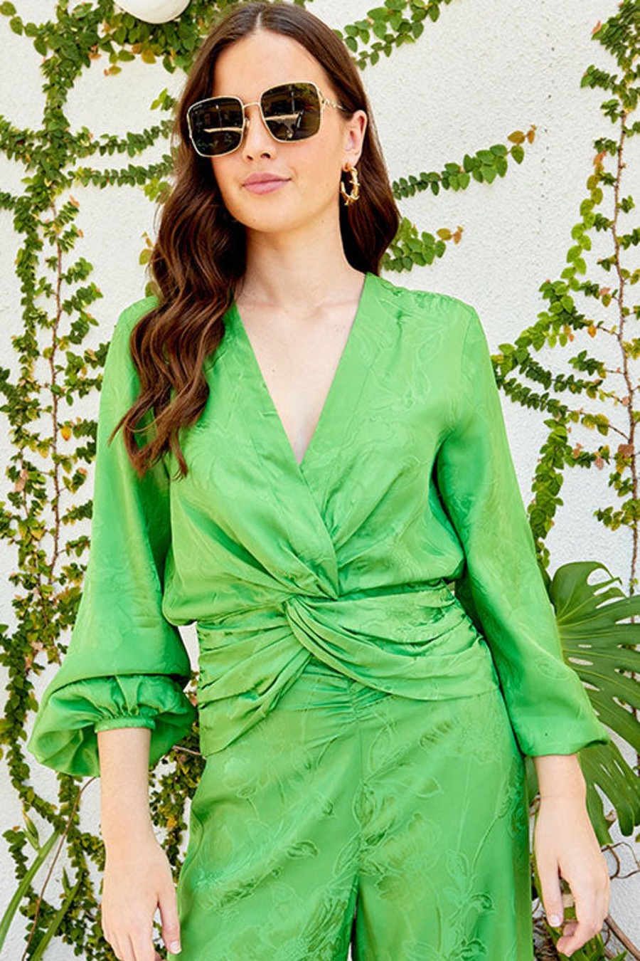 Women SILVIA TCHERASSI Tops | Courtney Blouse Green