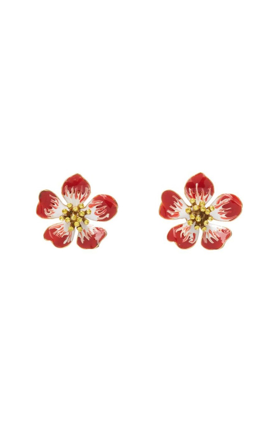 Women OSCAR DE LA RENTA Earrings | Hand Painted Flower Earring Cinnamon