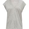 Women FRAME Tops | Le Mid Rise V Tee Grey