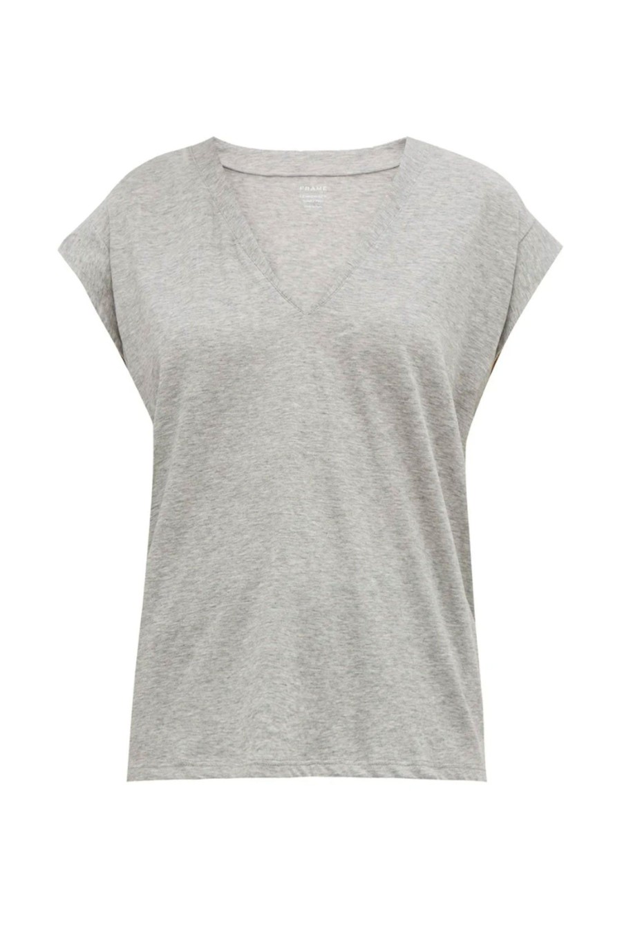 Women FRAME Tops | Le Mid Rise V Tee Grey