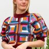 Women SEA Knitwear | Camryn Crochet Sweater Multi