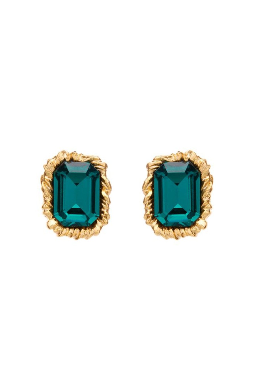 Women OSCAR DE LA RENTA Earrings | Lintzer Button Earring Emerald Multi