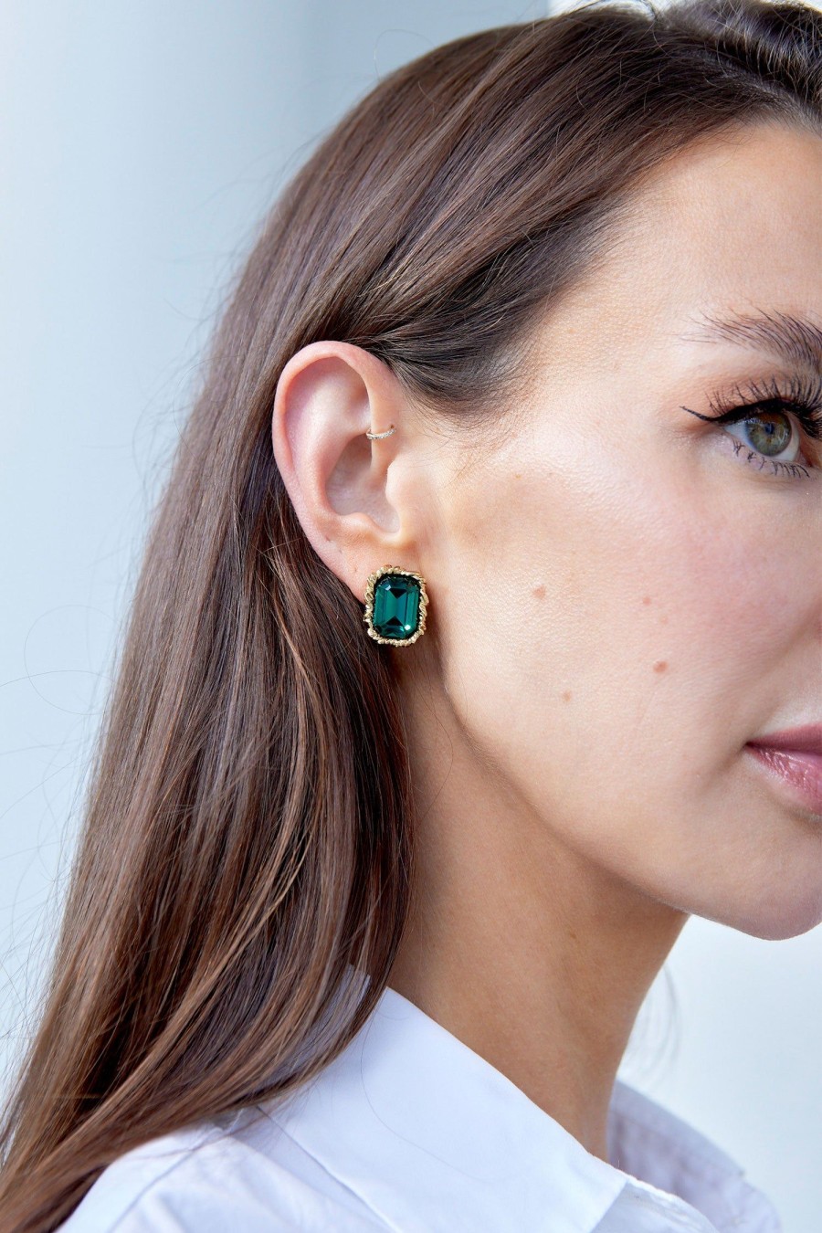 Women OSCAR DE LA RENTA Earrings | Lintzer Button Earring Emerald Multi