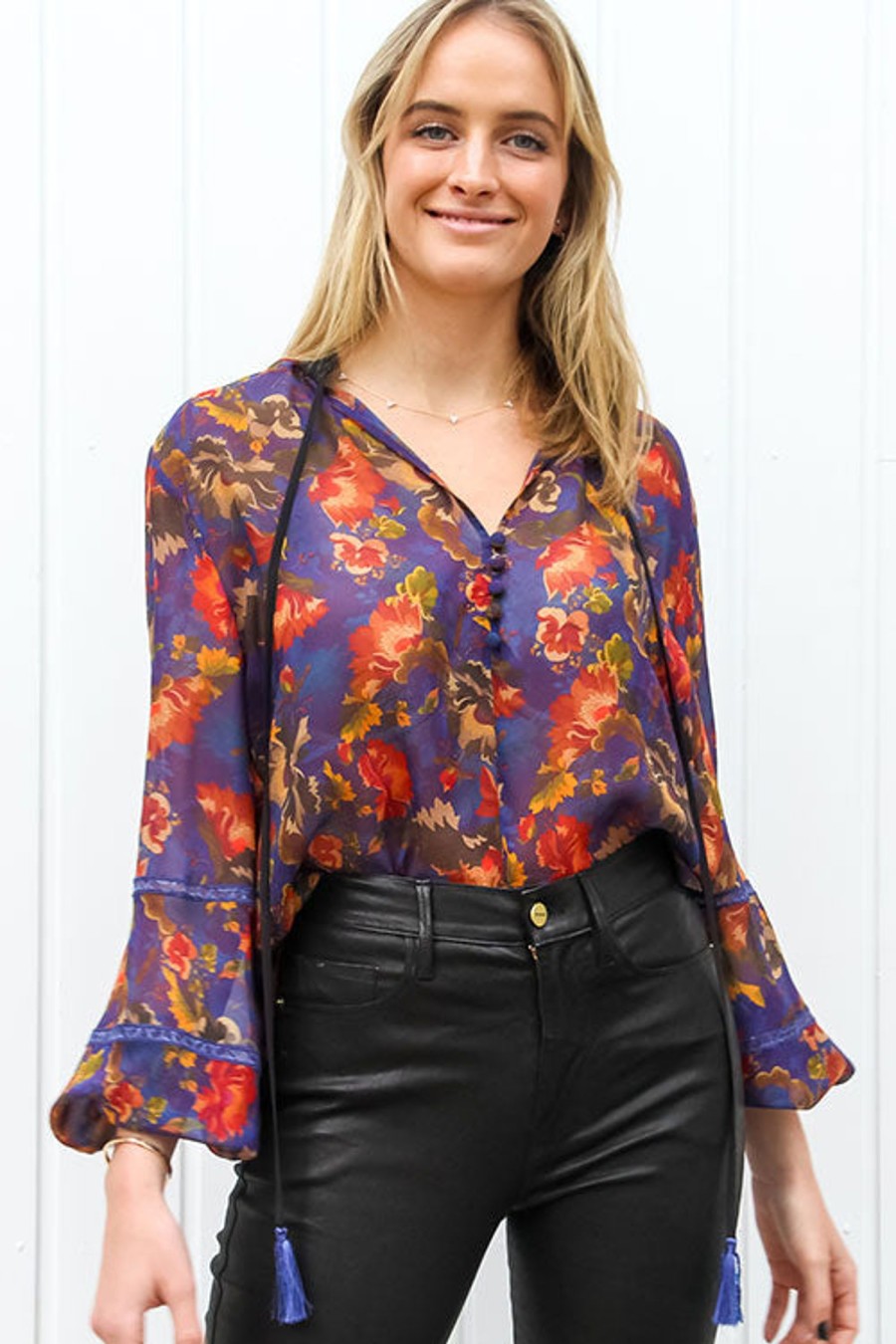 Women SALONI Tops | Jacqui-B Top Navy Multi