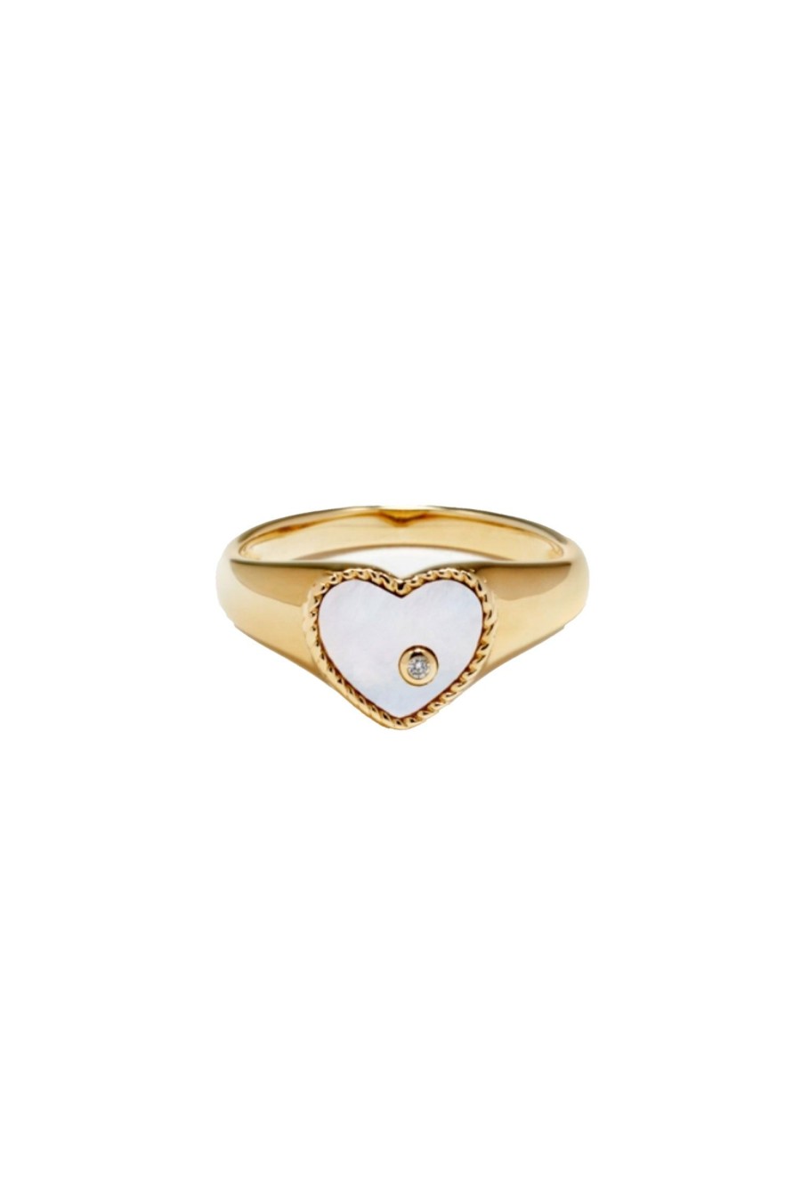 Women YVONNE LEON Rings | Mini Heart Signet Ring Mother Of Pearl