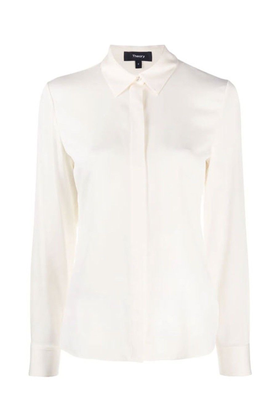 Women THEORY Tops | Classic Fitted Shirt Ivory