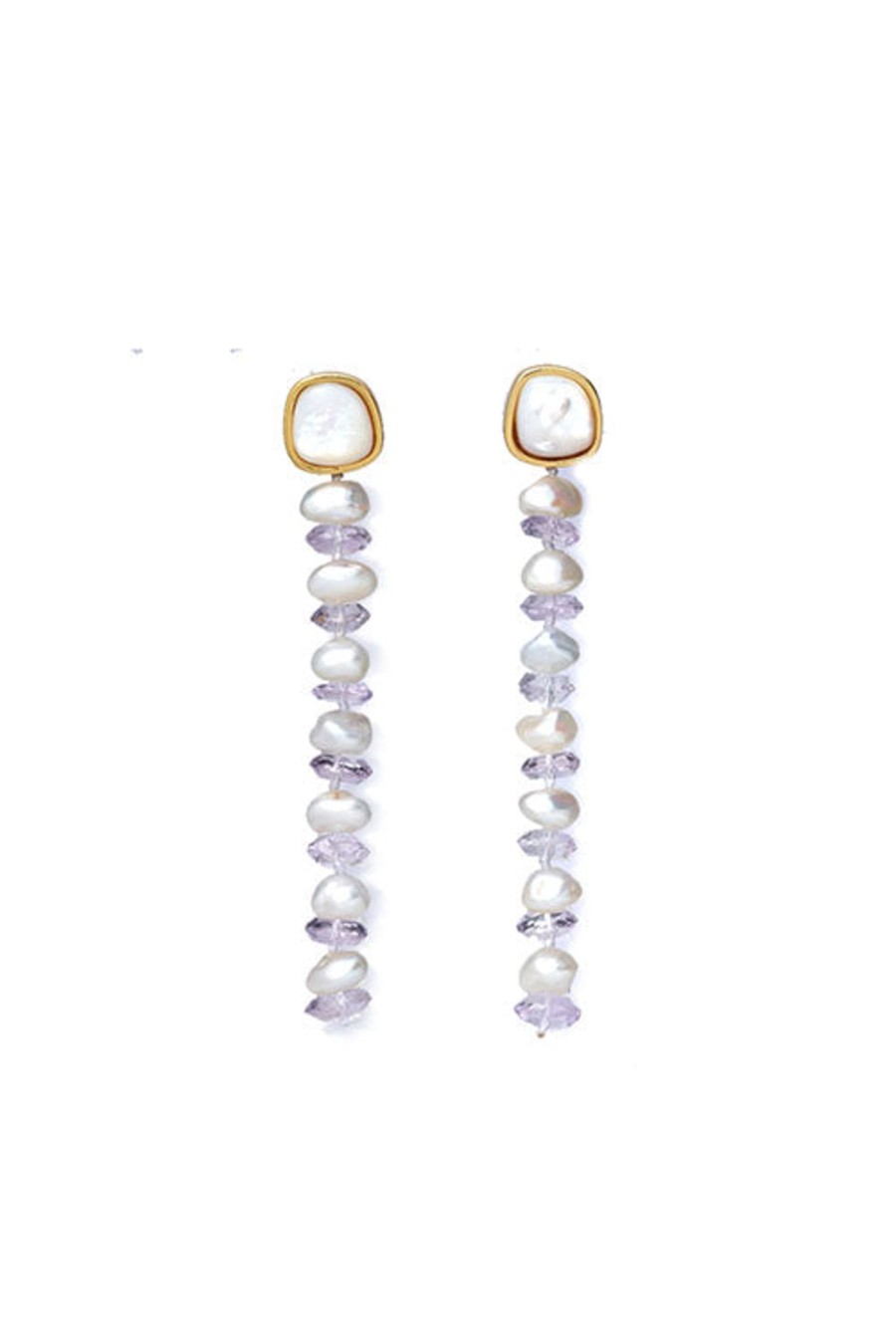 Women LIZZIE FORTUNATO Earrings | Wisteria Column Earrings Pearl