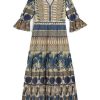 Women EMPORIO SIRENUSE Dresses | Bella Coptic Dancer Dress Blue Multi