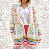 Women LINGUA FRANCA Knitwear | Sun Jacquard Robe White Multi