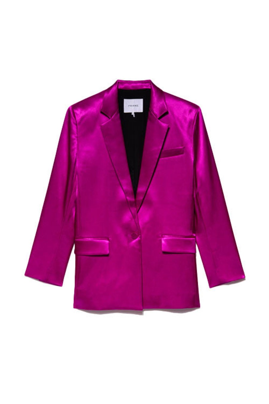 Women FRAME Jackets | Strong Shoulder Blazer Magenta