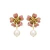 Women OSCAR DE LA RENTA Earrings | Dotted Petal Pearl Drop Earring Rose Multi